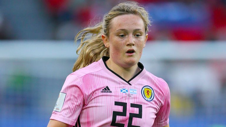 Erin Cuthbert scored one of Scotland's goals in the win against Northern Ireland