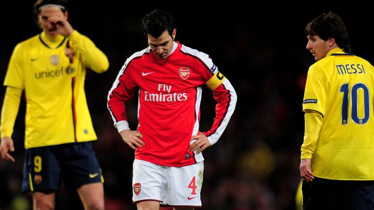 during the UEFA Champions League quarter final first leg match between Arsenal and FC Barcelona at the Emirates Stadium on March 31, 2010 in London, England.