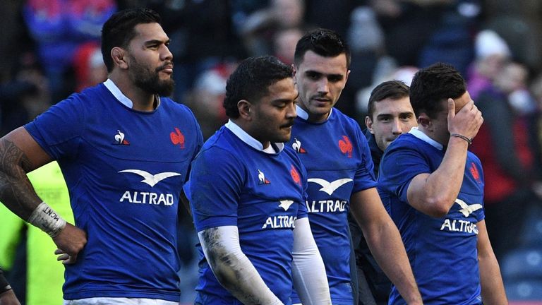 France were left dejected after their loss to Scotland