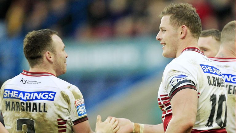 George Burgess (right) and Liam Marshall celebrate the win