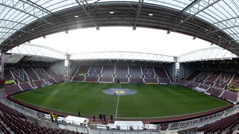 General view inside the stadium prior to kick off during the Scottish Cup Quarter Final match between Hearts and Rangers at Tynecastle Park on February 29, 2020 in Edinburgh, Scotland. (Photo by Mark Runnacles/Getty Images)