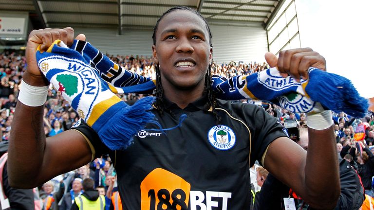 Hugo Rodallega was the hero as Wigan stayed up on the final day in 2011