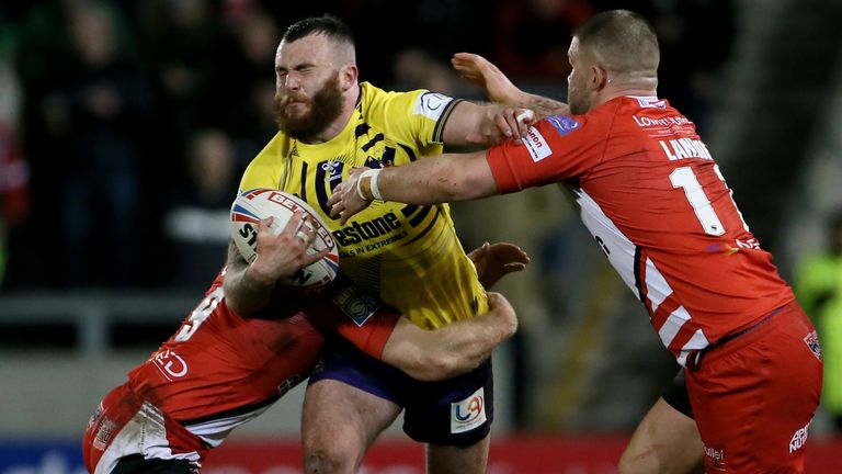 Wigan Warriors Jake Bibby in action during the Super League match at the AJ Bell Stadium, Salford. PA Photo. Picture date: Friday March 13, 2020. See PA story RUGBYL Salford. Photo credit should read: Richard Sellers/PA Wire. RESTRICTIONS: Editorial use only. No commercial use. No false commercial association. No video emulation. No manipulation of images.