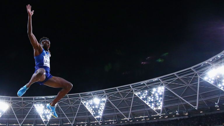 Jarrion Lawson won gold at the World Athletics Championships in London, 2017