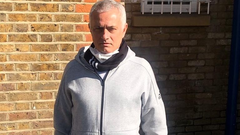 Spurs head coach Jose Mourinho helped charity Age UK in Enfield on Monday