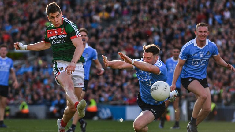 Lee Keegan scores Mayo's second-half goal