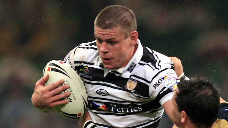 Pix: Chris Mangnall /SWpix.com, Rugby League Super League. Millennium Magic Cardiff. 04/05/08 Hull FC v Hull KR....picture copyright>>simon wilkinson>>07811267 706>>....Hull FC's Lee Radford tackled by Hull KR's Ben Galea