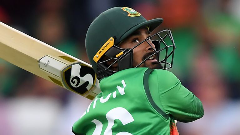 TAUNTON, ENGLAND - JUNE 17: Liton Das of Bangladesh bats during the Group Stage match of the ICC Cricket World Cup 2019 between West Indies and Bangladesh at The County Ground on June 17, 2019 in Taunton, England. (