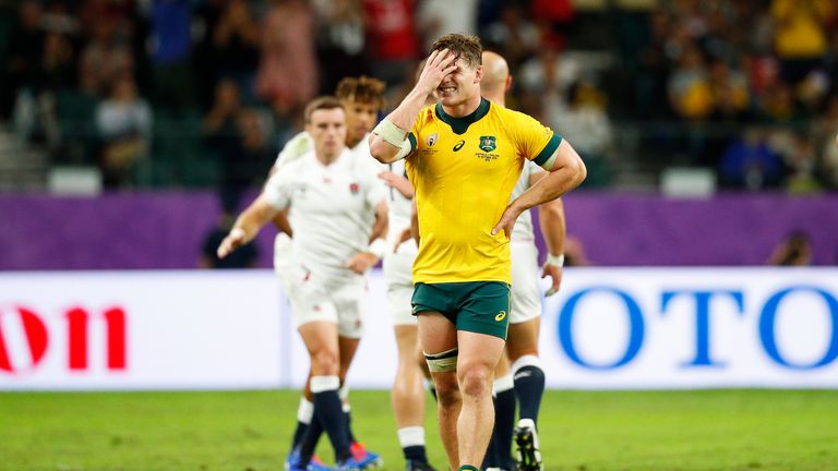 A dejected Michael Hooper after that loss to England