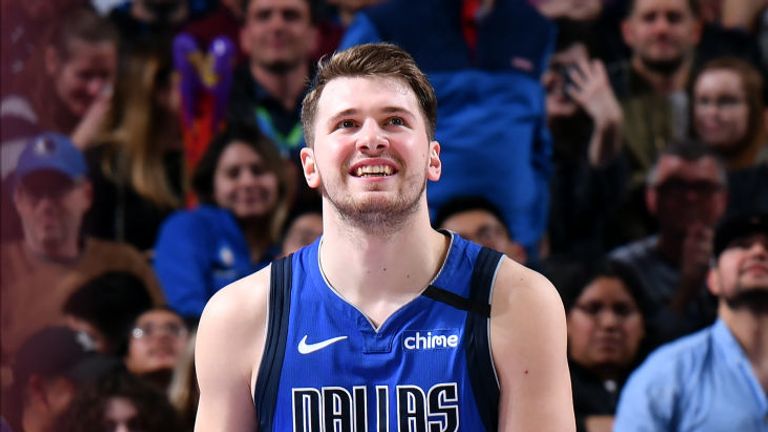 Luka Doncic #77 of the Dallas Mavericks smiles during the gameagainst the New Orleans Pelicans on March 4, 2020 at the American Airlines Center in Dallas, Texas. 
