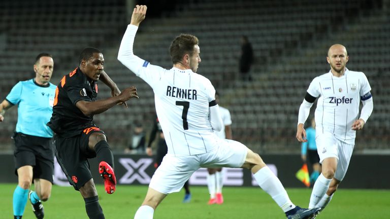 Odion Ighalo scores for Manchester United vs LASK 