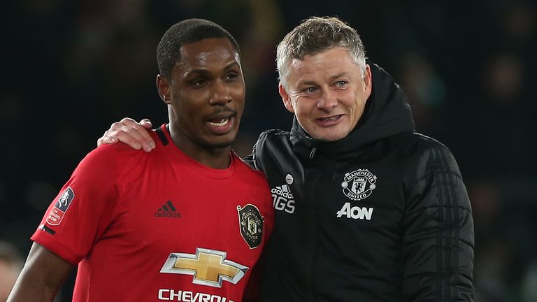 Odion Ighalo with Ole Gunnar Solskjaer