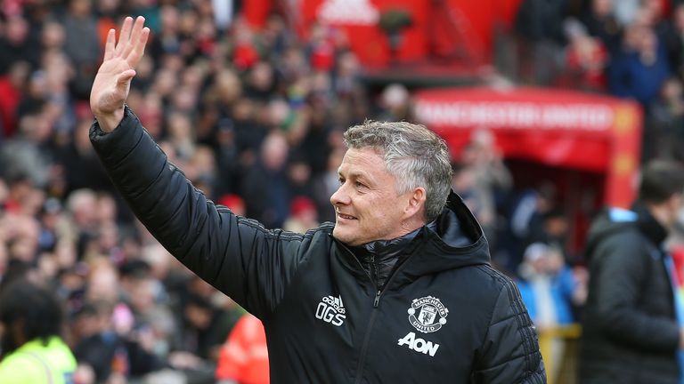 Manager Ole Gunnar Solskjaer of Manchester United walks out ahead of the Premier League match between Manchester United and Manchester City at Old Trafford on March 08, 2020 in Manchester, United Kingdom