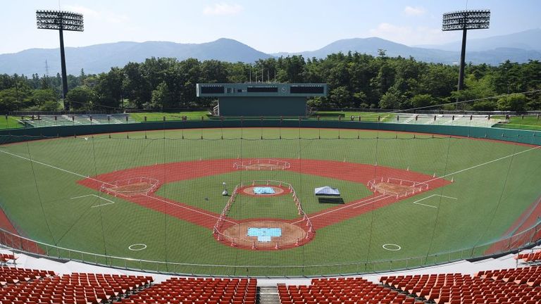El estadio de béisbol Fukushima Azuma, sede del béisbol olímpico y el softbol.