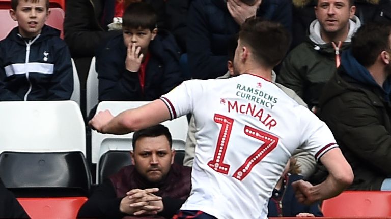 Middlesbrough's Paddy McNair celebrates scoring his side's winner