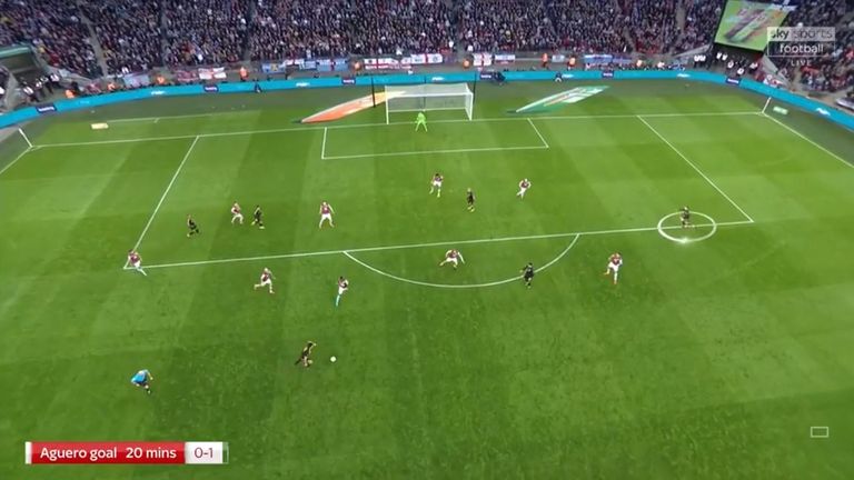 Phil Foden's position for Manchester City's opening goal against Aston Villa in the Carabao Cup final