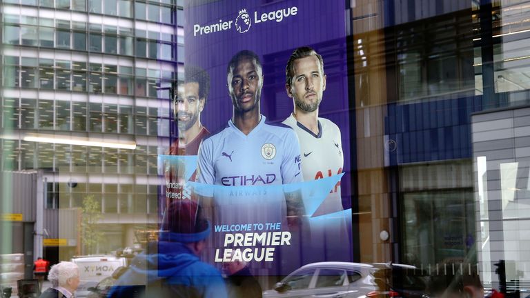 A general view through the windows of Premier League headquarters in London