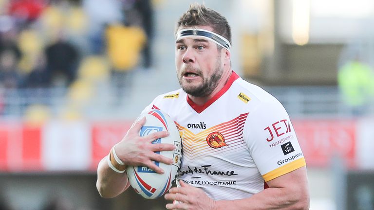 Picture by Laurent Selles/Catalan Dragons/via SWpix.com - 07/03/2020 - Rugby League - Super League - Catalans Dragons v Salford Red Devils - Stade Gilbert Brutus, Perpignan - France - Catalans Remi Casty.