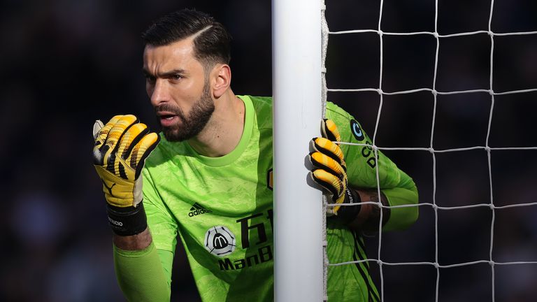 Rui Patricio during the Premier League match between Spurs and Wolves at Tottenham Hotspur Stadium