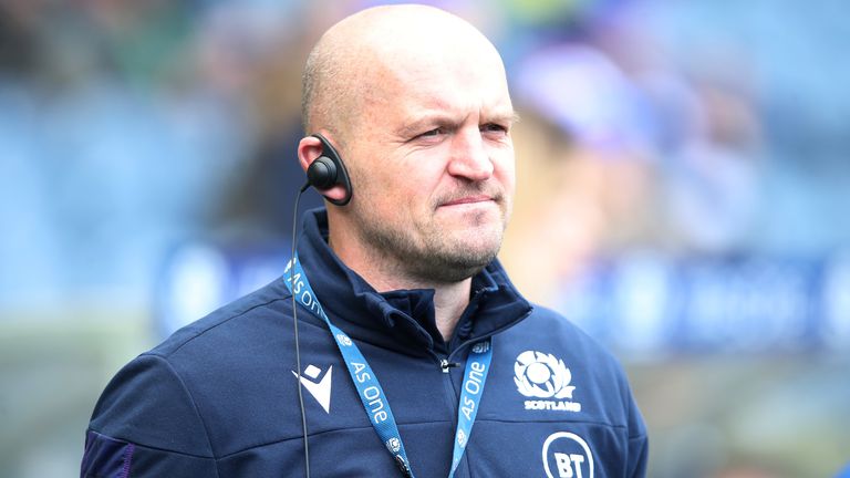 Scotland Head Coach, Gregor Townsend looks on prior to the 2020 Guinness Six Nations match between Scotland and France at Murrayfield on March 08, 2020 in Edinburgh, Scotland.