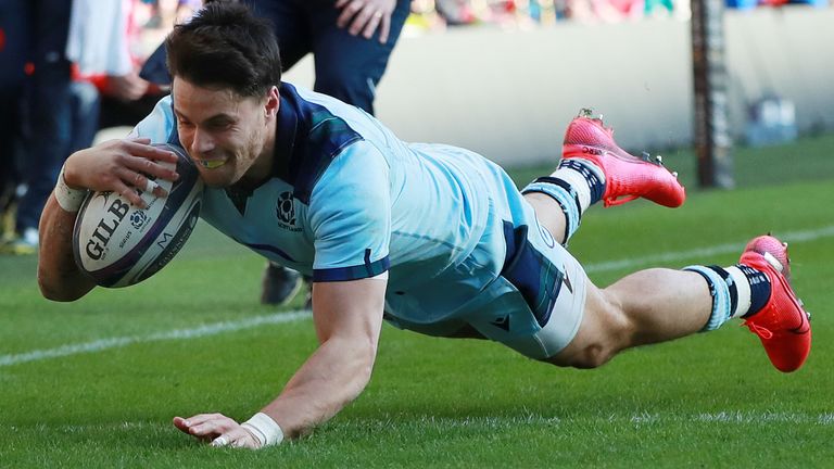 Sean Maitland scored Scotland's second try of the afternoon