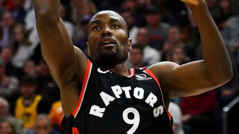 Serge Ibaka rises to the rim against the Utah Jazz