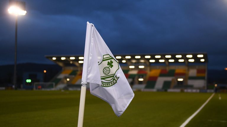 15 March 2019; A detailed view of the corner flag prior to the SSE Airtricity League Premier Division match between Shamrock Rovers and Sligo Rovers at Tallaght Stadium in Dublin. Photo by Harry Murphy/Sportsfile