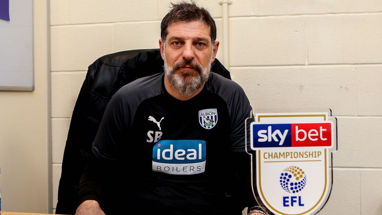 Slavan Billic  of West Bromwich Albion wins the Sky Bet Championship Manager of the Month award - Mandatory by-line: Robbie Stephenson/JMP - 12/03/2020 - FOOTBALL - West Brom Training Ground - Walsall, England - Sky Bet Manager of the Month Award