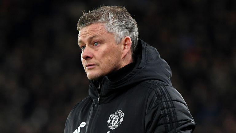 Ole Gunnar Solskjaer, Manager of Manchester United looks on during the FA Cup Fifth Round match between Derby County and Manchester United at Pride Park on March 05, 2020 