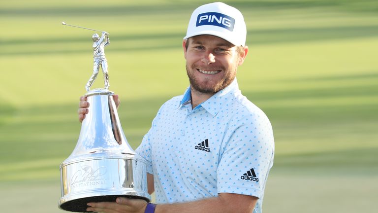 Tyrrell Hatton with the Arnold Palmer Invitational trophy