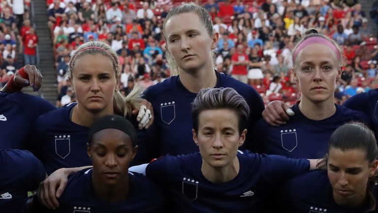 Megan Rapinoe and the US women's soccer team protest