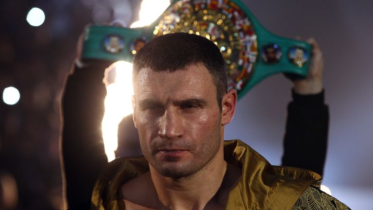 Vitali Klitschko of Ukraine exchanges punches with Dereck Chisora of Great Britain during their WBC Heavyweight World Championship fight at Olympia Halle on February 18, 2012 in Munich, Germany.