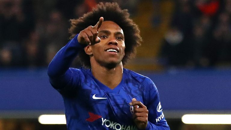 Willian&#39;s shot was fumbled by Adrian to give Chelsea the lead