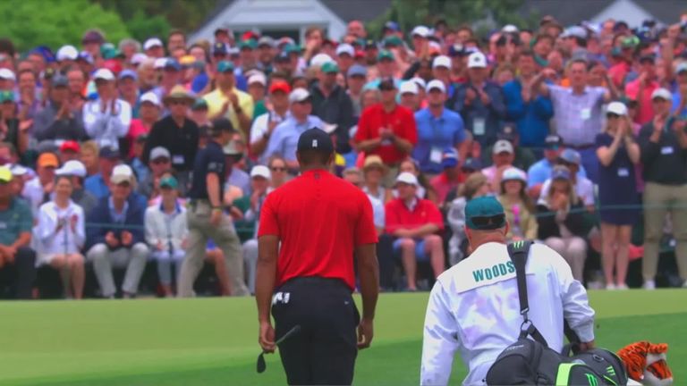 We look back at the best moments from Tiger Woods' five victories at the Masters. 