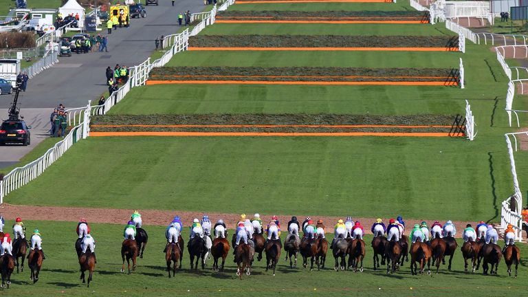 File photo dated 11-04-2015 of The start of the Grand National Day.