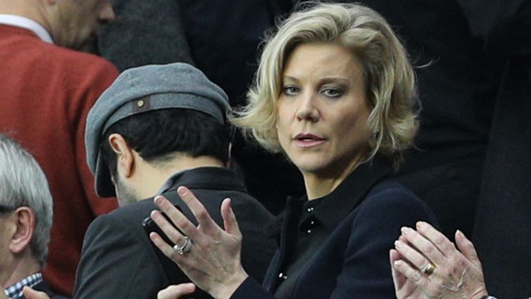 Amanda Staveley in the stands during a Premier League match at St James&#39; Park