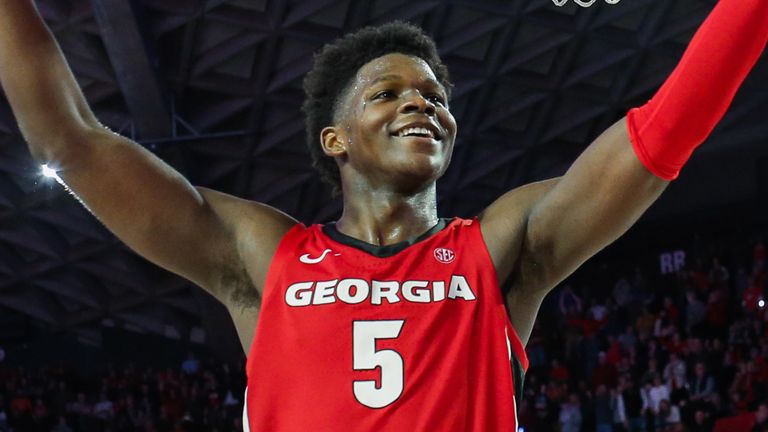 Anthony Edwards celebrates a Georgia victory