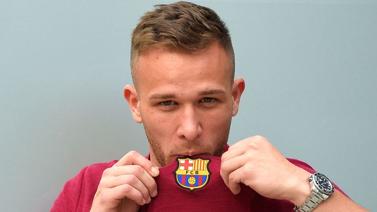 Brazilian midfielder Arthur Melo upon signing for Barcelona