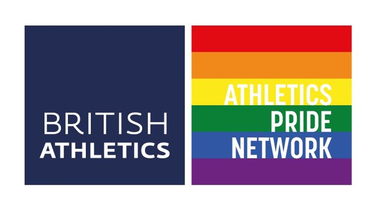 Athletics Pride Network logo, UK Athletics, British Athletics
