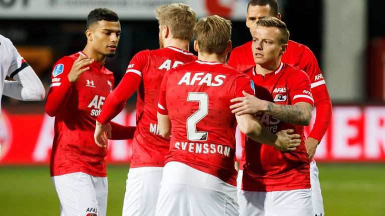 AZ Alkmaar are behind leaders Ajax on goal difference with nine games to play