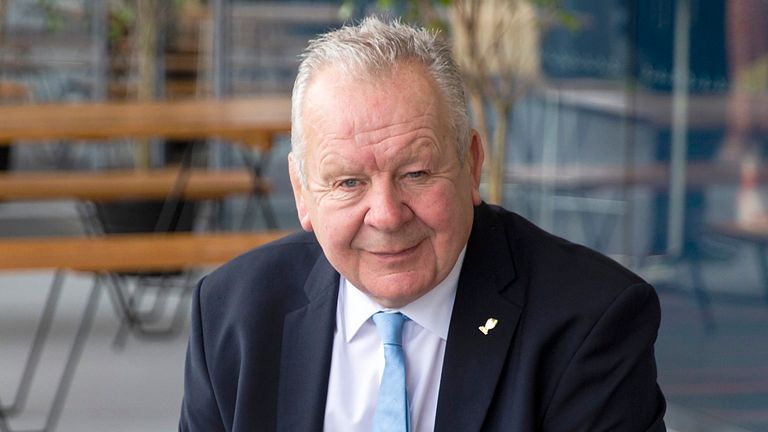 Sir Bill Beaumont, World Rugby Chairman during the 2021 Rugby World Cup Launch Event at Eden Park on February 04, 2020 in Auckland