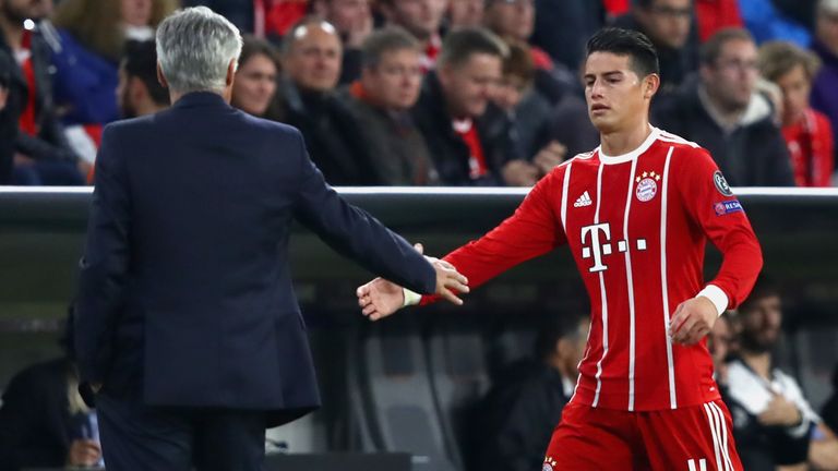 Rodríguez se reunió con Ancelotti en un préstamo de dos años en el Bayern