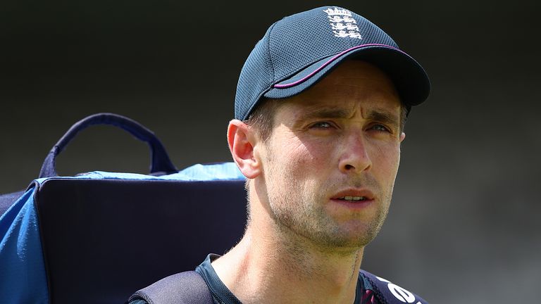 ONDON, ENGLAND - JULY 22: Chris Woakes of England looks on during previews ahead of the four day test match between England and Ireland at Lord&#39;s Cricket Ground on July 22, 2019