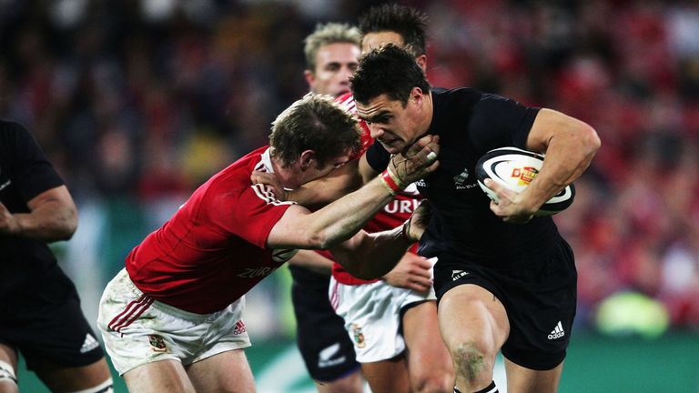 Dan Carter in action against the Lions in 2005