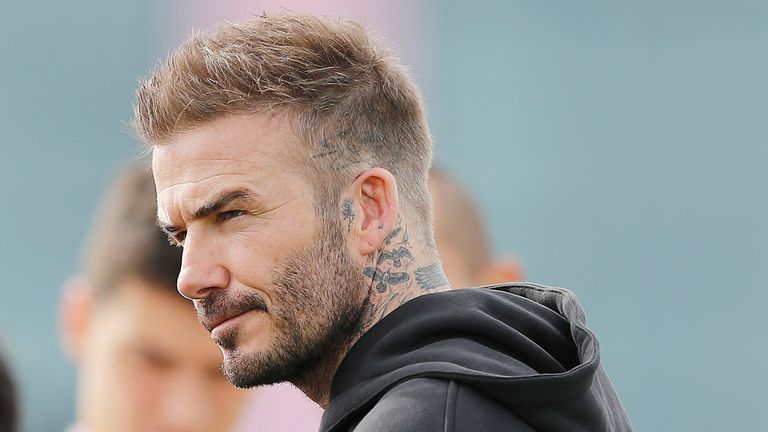 David Beckham at an Inter Miami training session