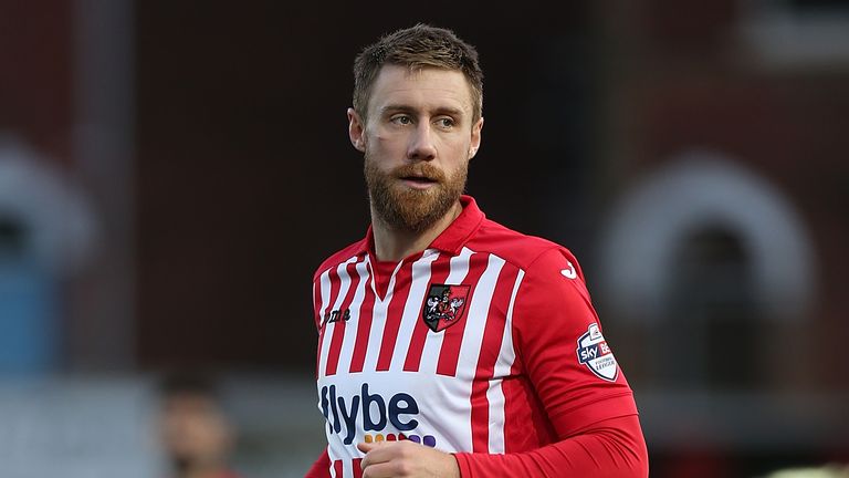 David Noble during the Sky Bet League Two match between Exeter City and Northampton Town at St James Park on January 10, 2015 in Exeter, England.