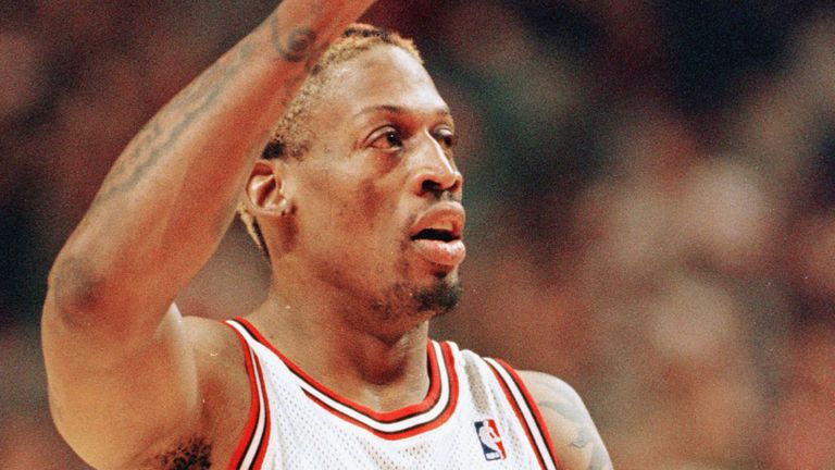 Dennis Rodman in action for the Chicago Bulls