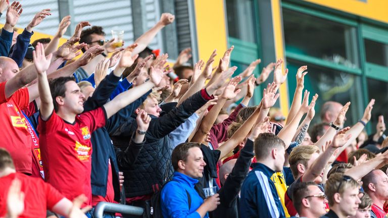 Fans del FC Nordsjaelland. Pic: boesenfoto.dk