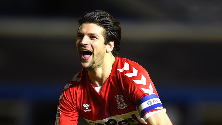 George Friend celebrates for Middlesbrough
