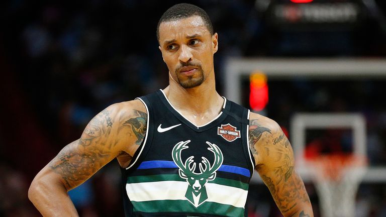 George Hill in action for the Milwaukee Bucks 